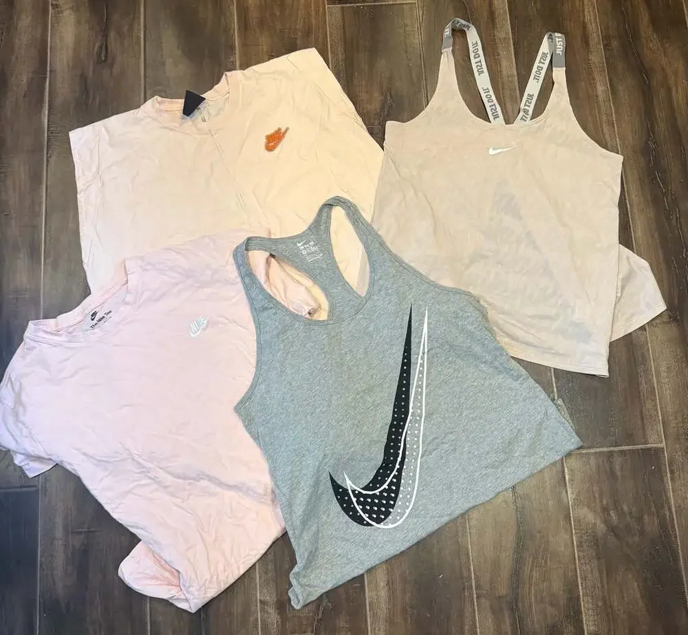 Nike Women's Athletic Tops Bundle - 4 Piece Set including T-Shirts and Tank Tops
